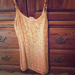 Peach Sequined tank